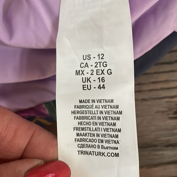 Trina Turk NWT two piece Floral off the shoulder Swim. Top SZ 14 bottom SZ 12 - Picture 6 of 8